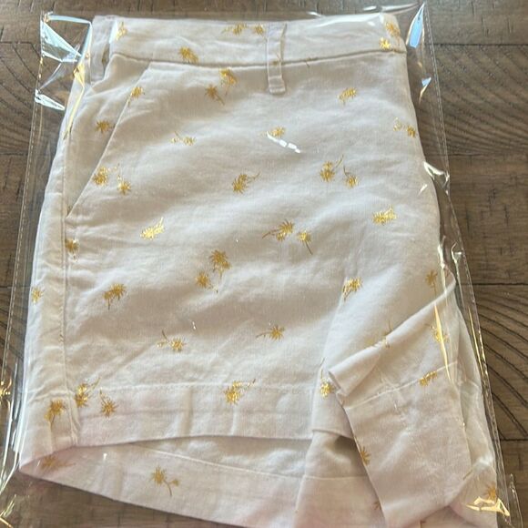 Chic & Polished 🏝️Gold Embossed Palm Tree 🌴 Cotton Shorts 🩳 🌴 2 Pockets - Picture 17 of 17